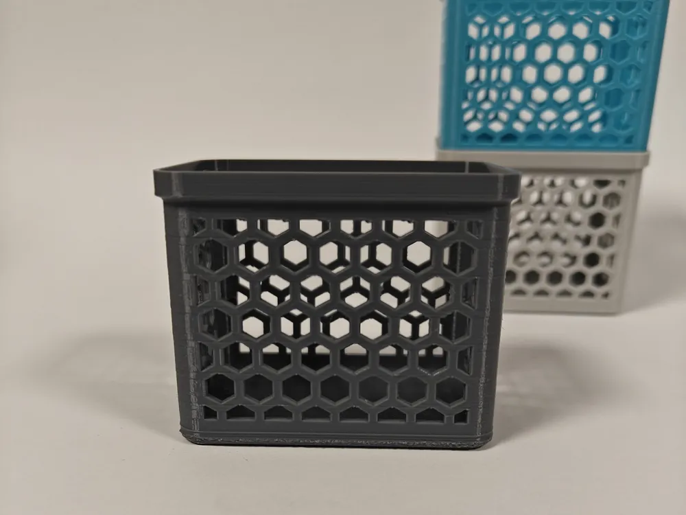 Bin Netdesign Stackable Organizer Bins | 3 Sizes | Hex Pattern - Free 3D Print Model ...