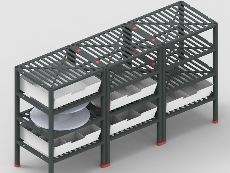 Miniatura 4 do modelo 3D 可堆叠的模块化分类收纳系统