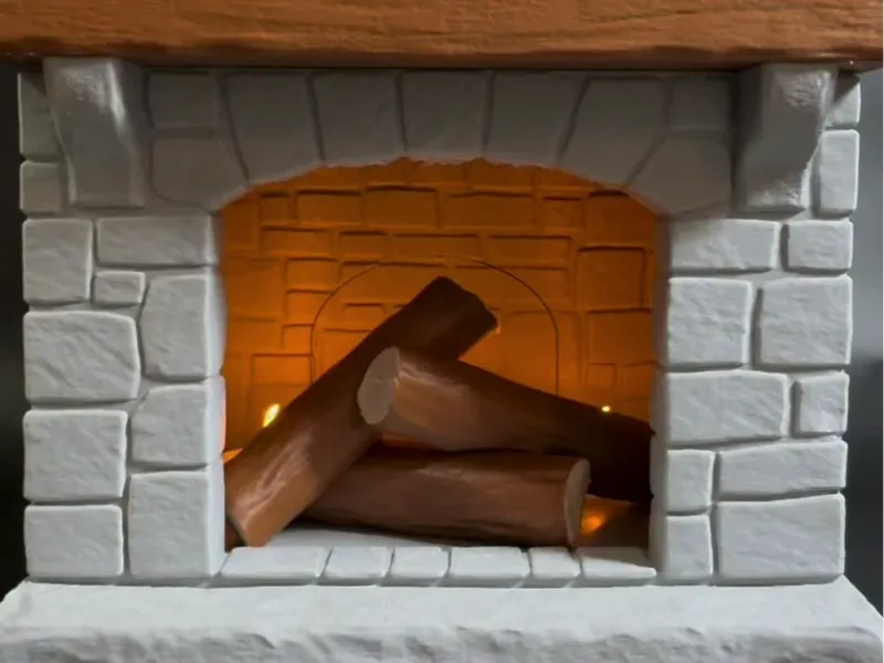 Chimenea rústica para velas LED + incienso