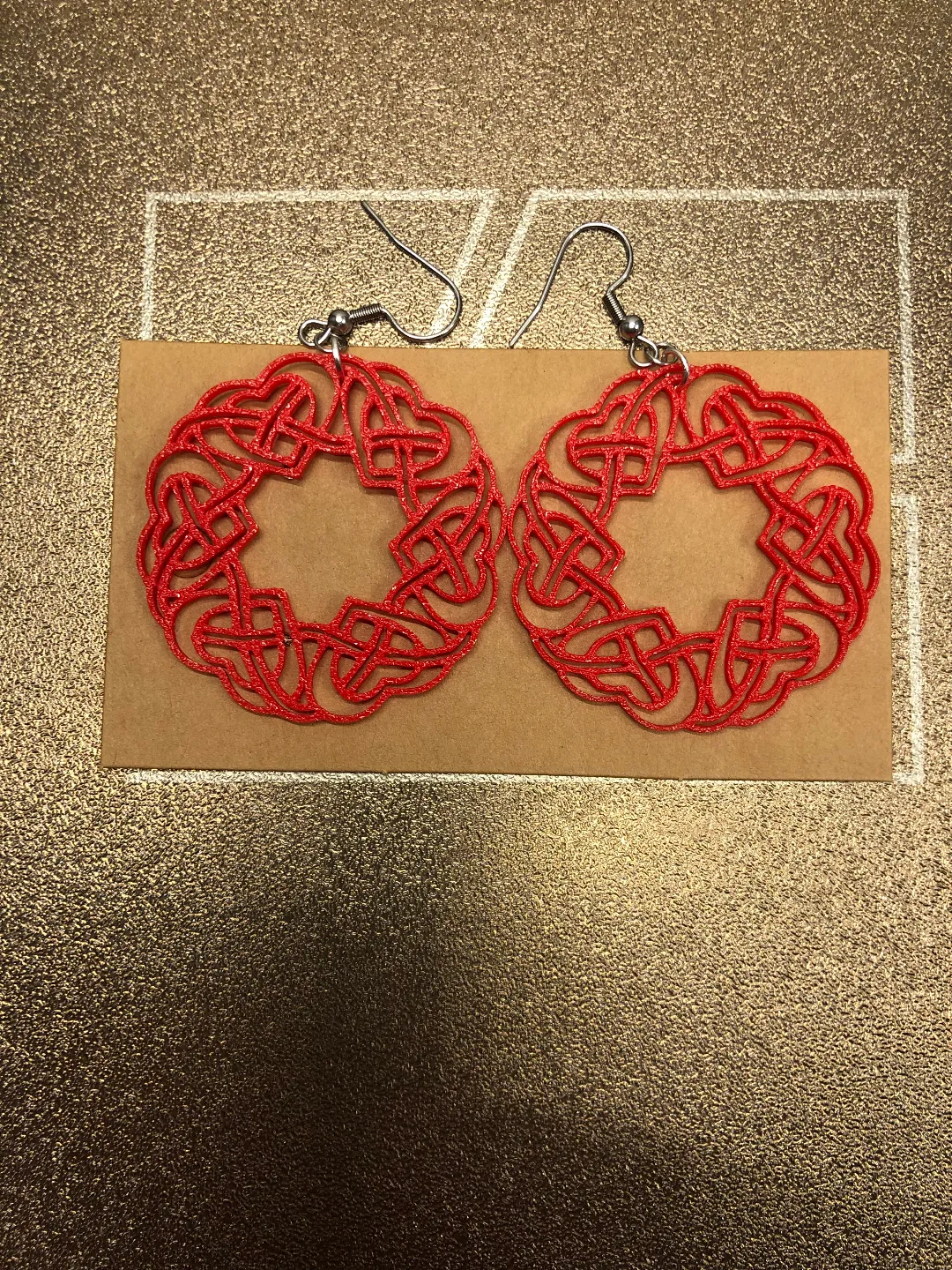 Heart Mandala earrings view 2