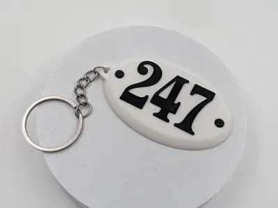 Customizable Keychain House Numbering Style