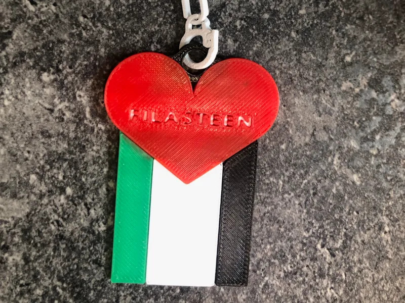 Heart Key Chain - Palestine