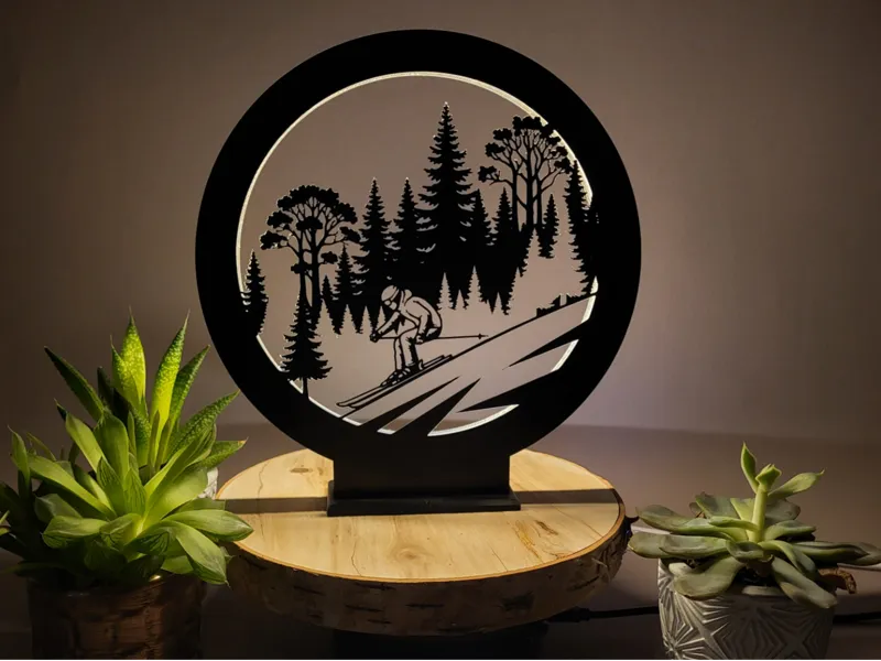 Ringlampe Ringlicht Skifahrer Ski Winter