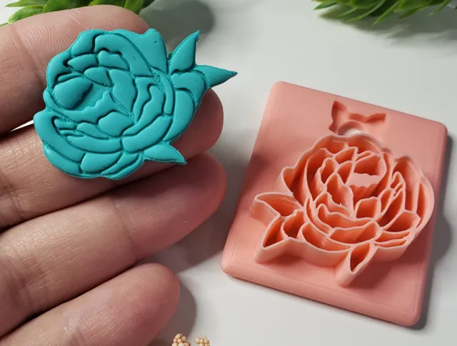 Peony/Rose Flower Polymer Clay Earring Cutter
