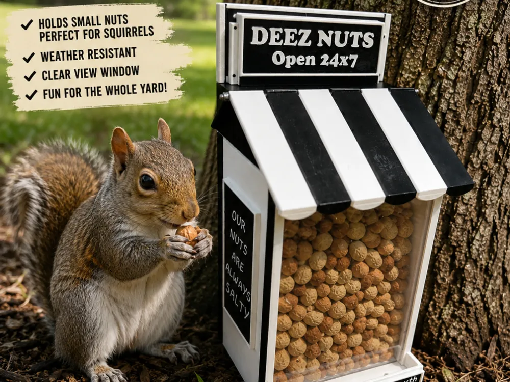 Accesorio para impresora 3D: DEEZ NUTS - Open 24x7 Squirrel Feeder. Referencia del modelo original.