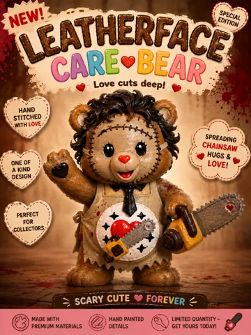 Modelo para impresión 3D: Leatherface scary bear — vista de referencia 2