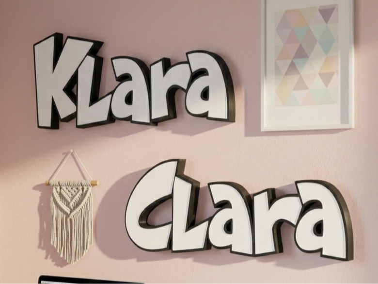 Insegna Led personalizzata Lightbox- Clara & Klara