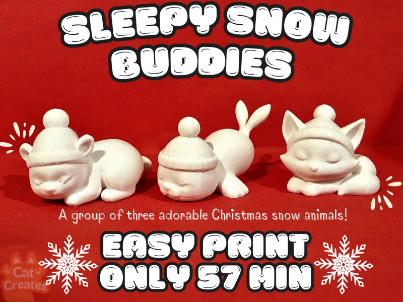 Sleepy Snow Buddies [Easy Print!]