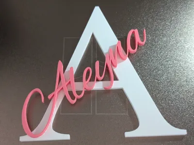 3D - Letter A with Name – Aleyna