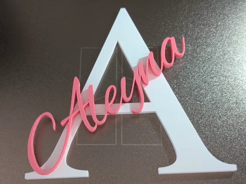3D - Buchstabe A mit Namen – Aleyna