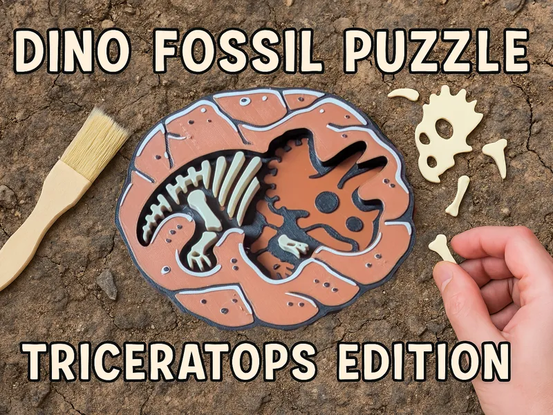 Triceratops Dinosaur Fossil Puzzle
