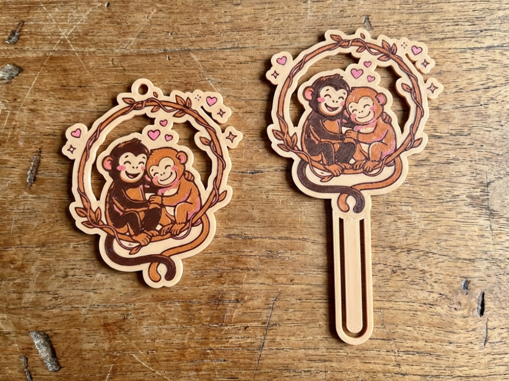 Bookmark and KeyChain of Punch the Monkey