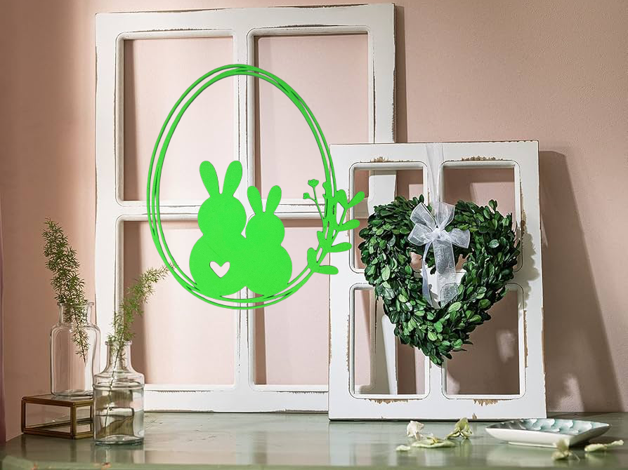 Fensterbild Hasen im Ei – zart & liebevoll  