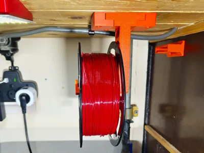Removable under desk (shelf) spool holder