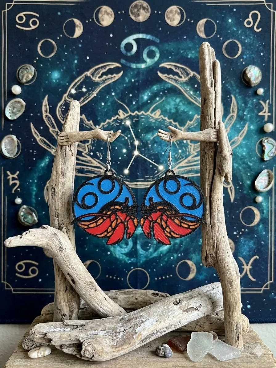 Cancer Earrings - Zodiac Series view 2