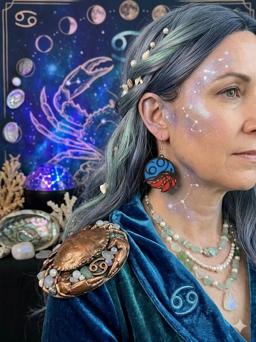 Cancer Earrings - Zodiac Series view 3