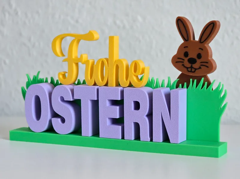 FROHE OSTERN - Tischdeko mit Osterhase