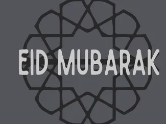 Eid Mubarak Sign BW