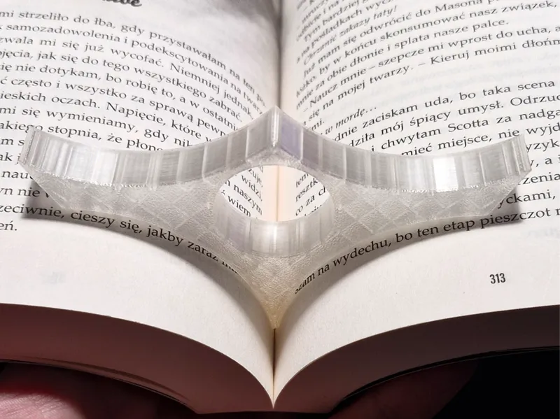 Book page holder narrower book layout