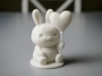 Cute Bunny with a heart-shaped Balloon 