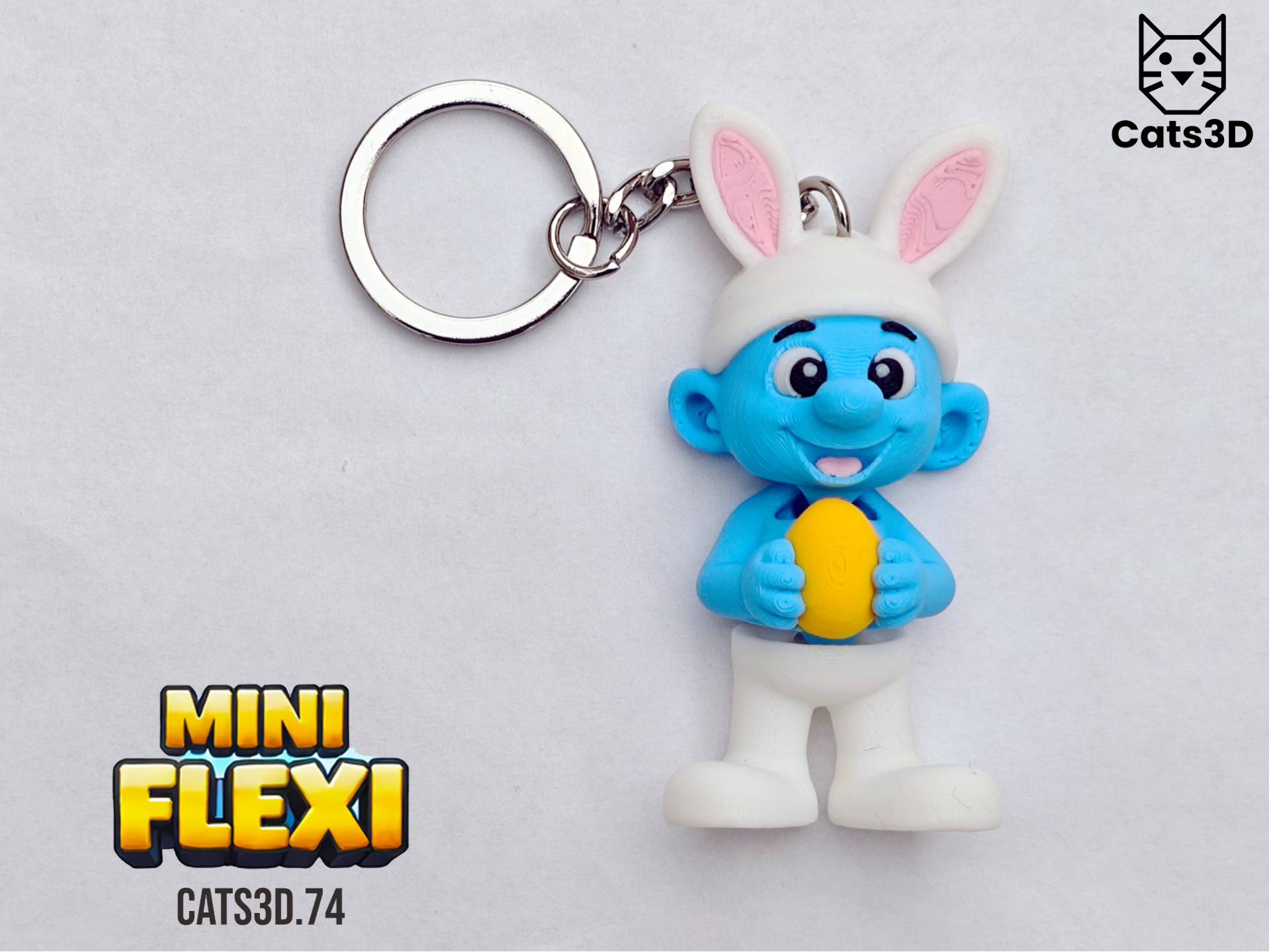 Easter Smurf Mini Flexi Keychain
