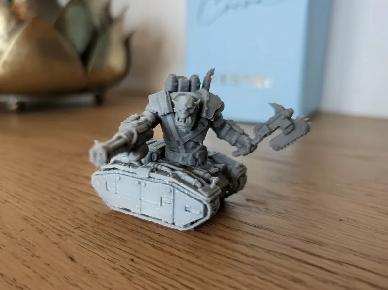 Diesel-powered tracked Orc Cyborg Miniature