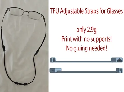 Adjustable TPU Glasses Strap (only 3g & no gluing)