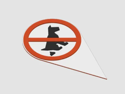 No dog pooping sign