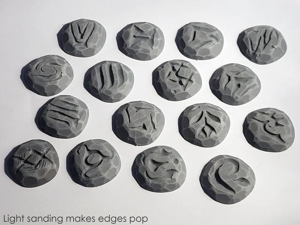 16 Stylized Rune stones - Free 3D Print Model - MakerWorld