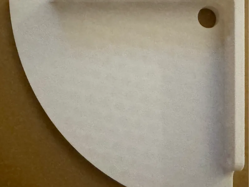 Corner shelf with 20mm cable hole