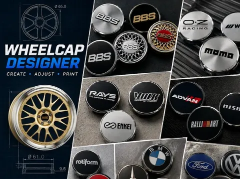 Letrero o emblema decorativo: Wheelcap Designer — referencia de MakerWorld