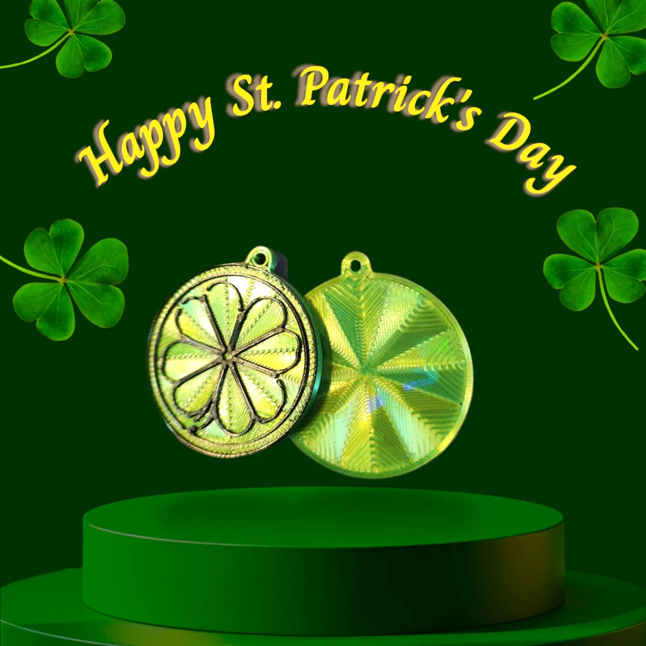 Shamrock Medallion Earrings view 3