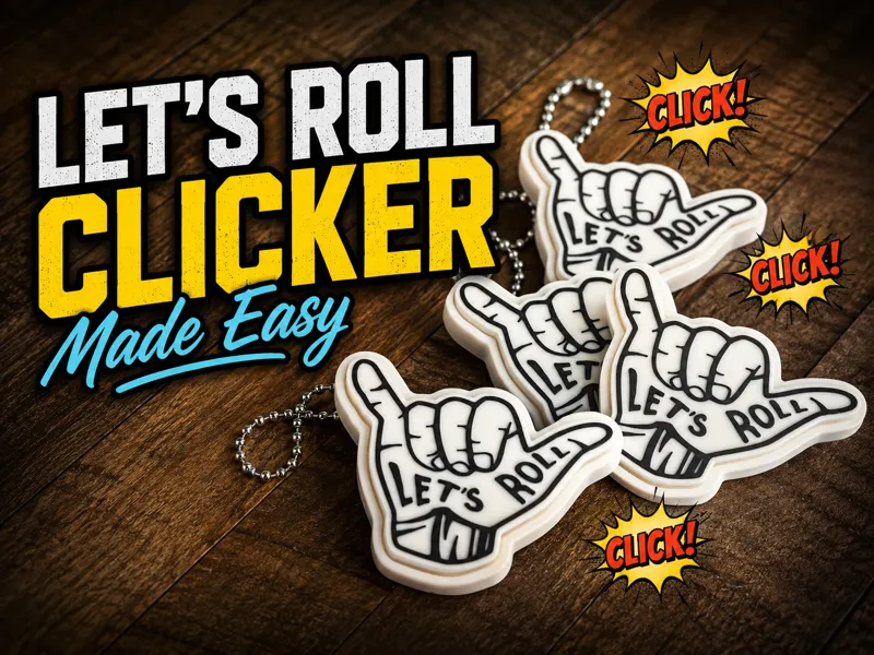 Let's Roll BJJ Clicker Keychain Jiu-Jitsu