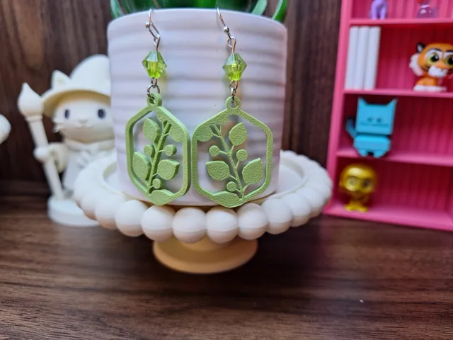 Boho Botanical Geometric Earrings