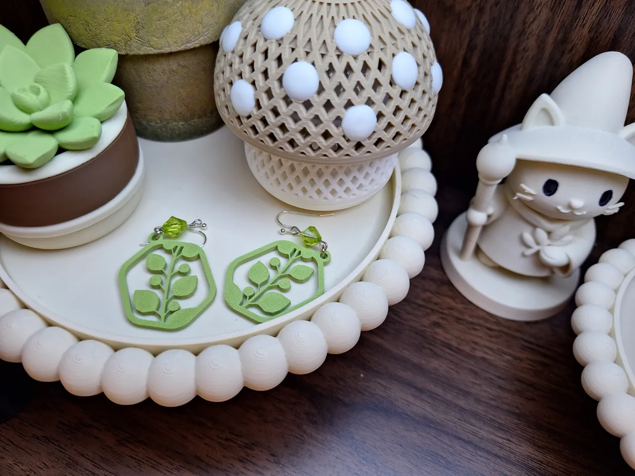 Boho Botanical Geometric Earrings view 2