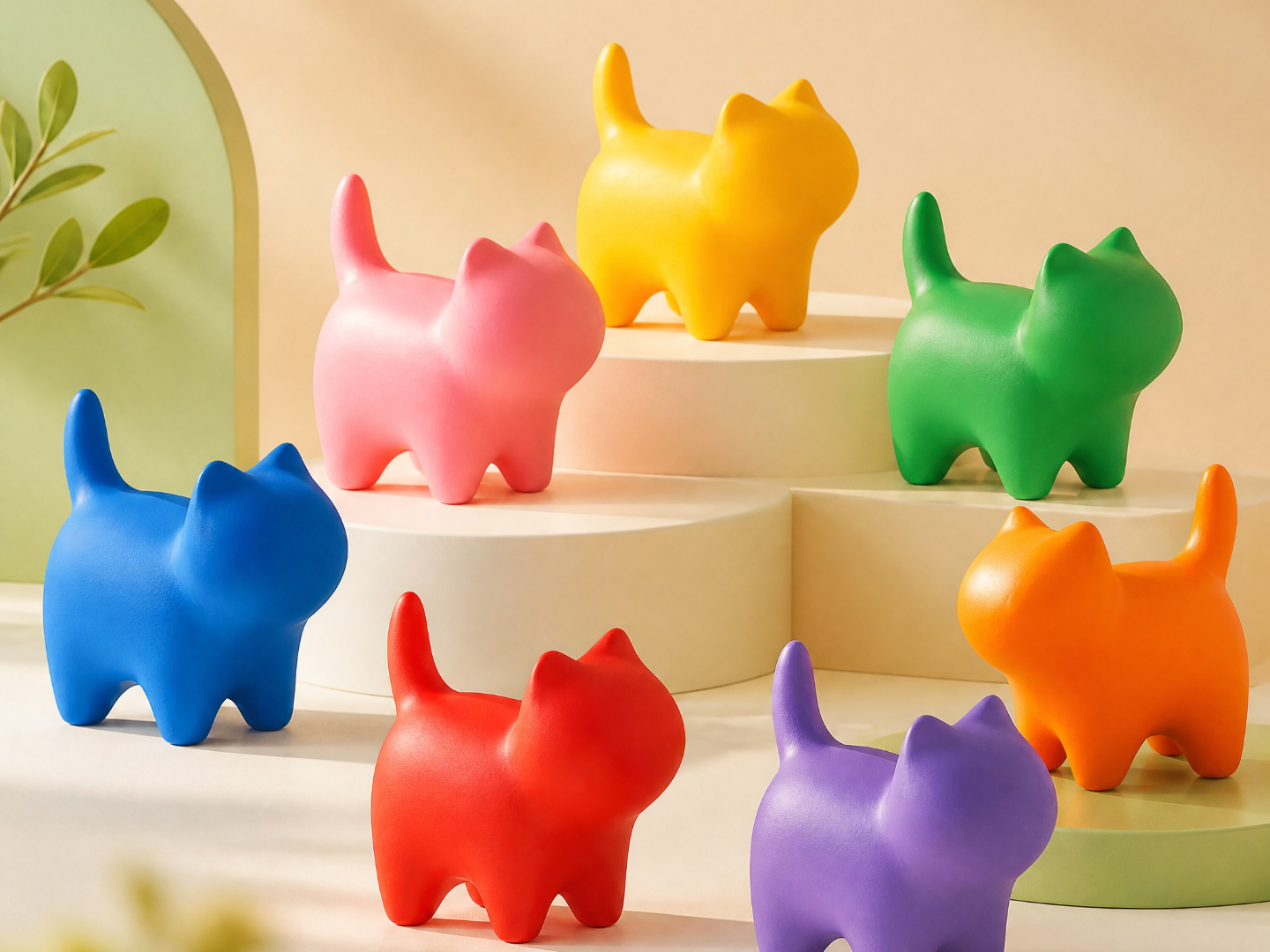 Miniatura 1 do modelo 3D 可爱迷你小猫摆件