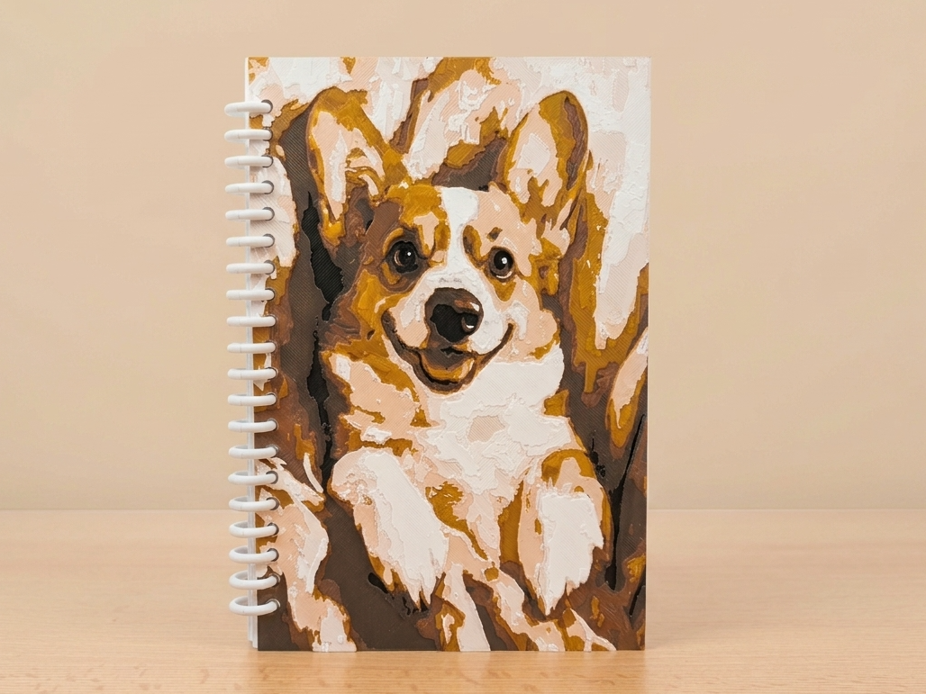 Corgi painting Notebook Cover 3D model