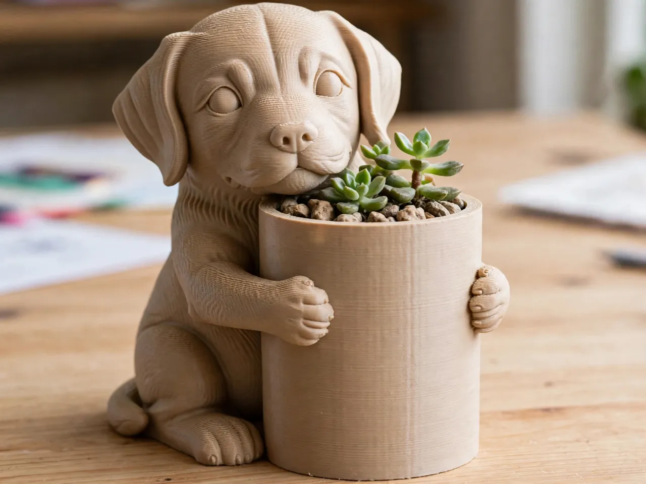 maceta y portalapiz de perrito Puppy view 2