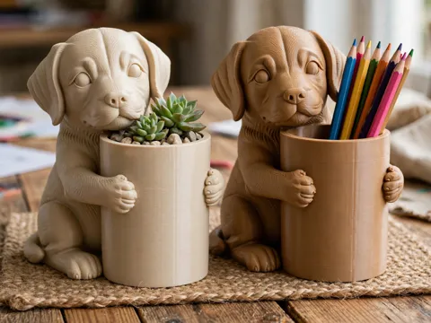 maceta y portalapiz de perrito Puppy