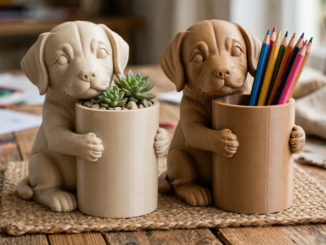 maceta y portalapiz de perrito Puppy