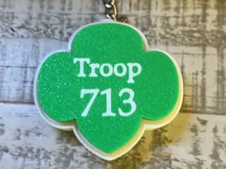 Girl Scout Trefoil Clicker Keychain Customizable 