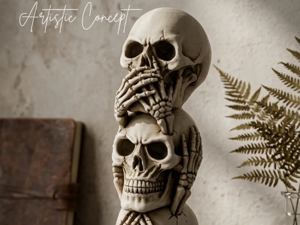 Adorno temático: Stacked skulls. Referencia del modelo original.