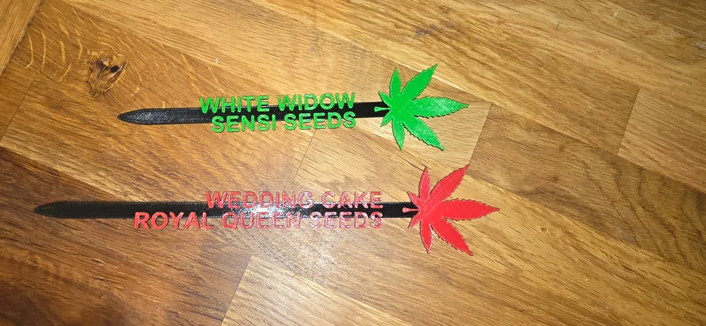 Cannabis Label Stick - Parametric - Free 3D Print Model - MakerWorld