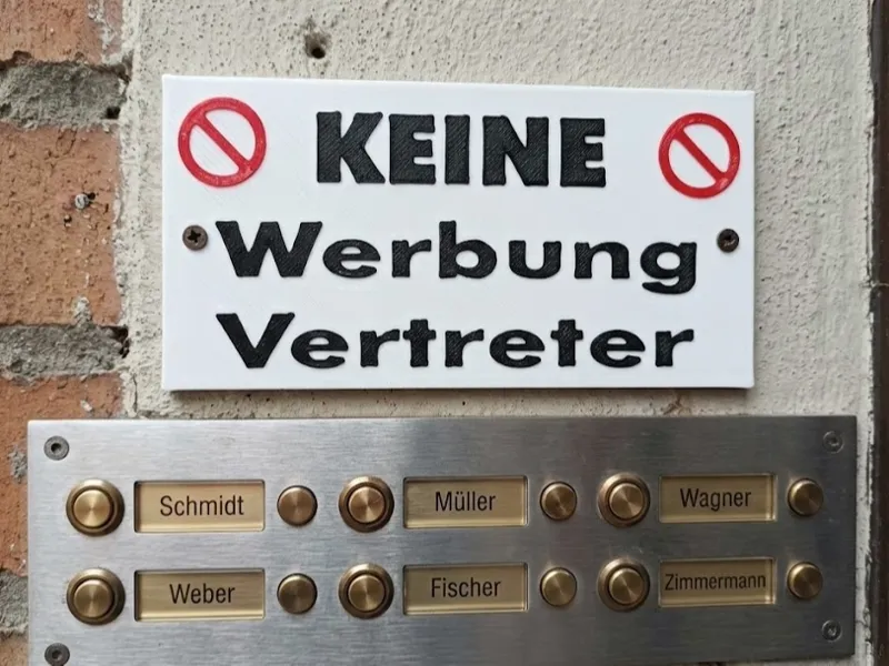 Schild "keine Werbung" 