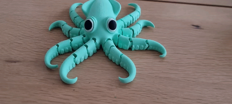 Articulated print in place flexi squid