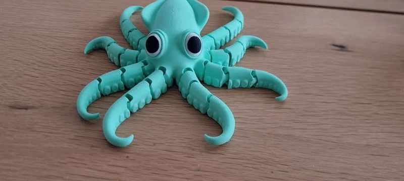 Articulated print in place flexi squid