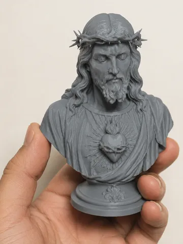 Figura decorativa: Jesus Bust 3D Model Art — vista de referencia 2