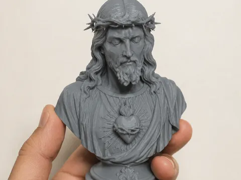 Figura decorativa: Jesus Bust 3D Model Art — referencia de MakerWorld
