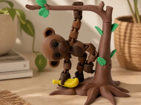Objeto manipulable: Hanging Monkey Flexi Toy - Articulated Fidget — referencia de MakerWorld