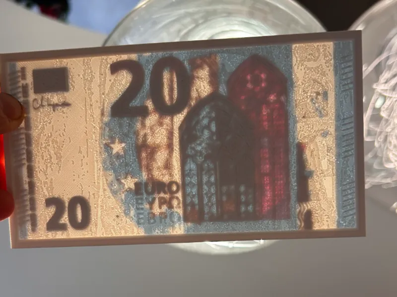Banconota 20 Euro litofania